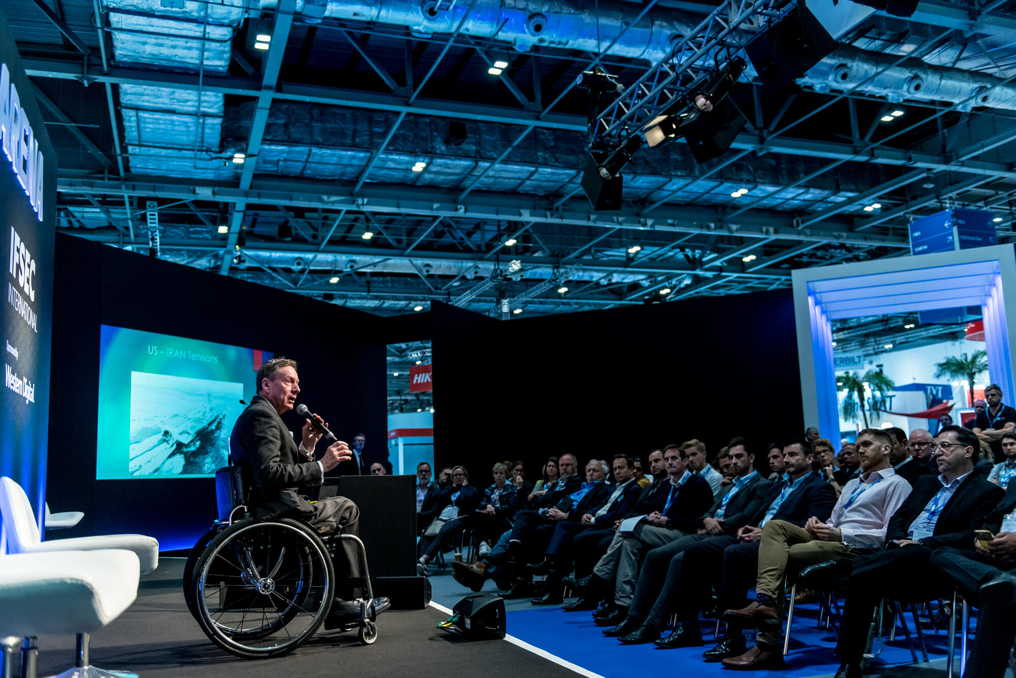 Frank Gardner leading a seminar at IFSEC 2019